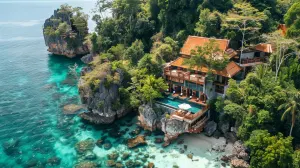 Cliffside villa overlooking turquoise waters