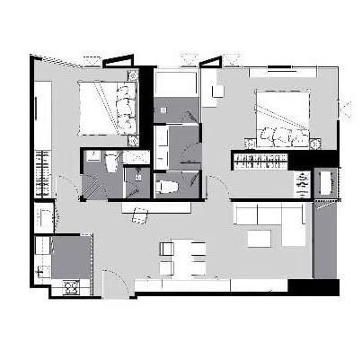 2-Bed, 2-Bath Condo for Rent at Rhythm Ekkamai, 80 sq.m., Stunning City Views, ฿75,000/month, Near Ekkamai BTS – Luxury Living in Sukhumvit