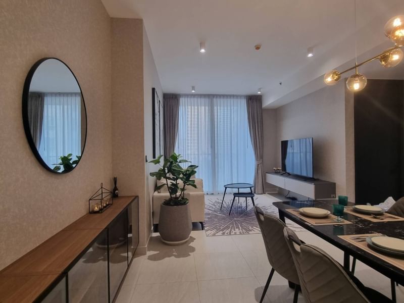 2-Bed, 2-Bath, 98 sqm Condo for Rent at Tait Sathorn 12, Sathon – Stunning City Views, BTS Saint Louis, ฿120,000/month, Modern Luxury Living
