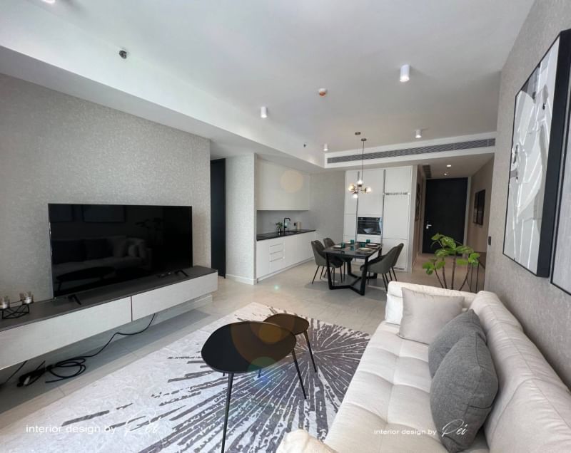2-Bed, 2-Bath, 98 sqm Condo for Rent at Tait Sathorn 12, Sathon – Stunning City Views, BTS Saint Louis, ฿120,000/month, Modern Luxury Living