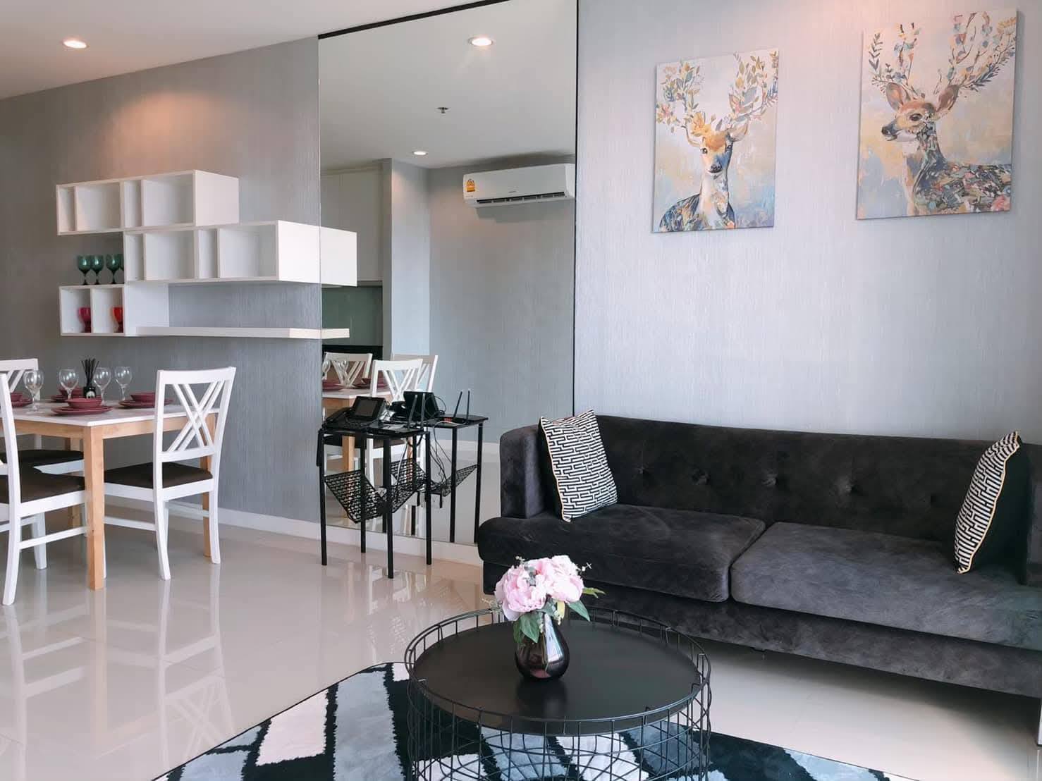 2-BR, 2-BTH, 75 sqm Condo for Rent at Circle Phetchaburi 36, 45,000 THB/month, Near Phetchaburi MRT