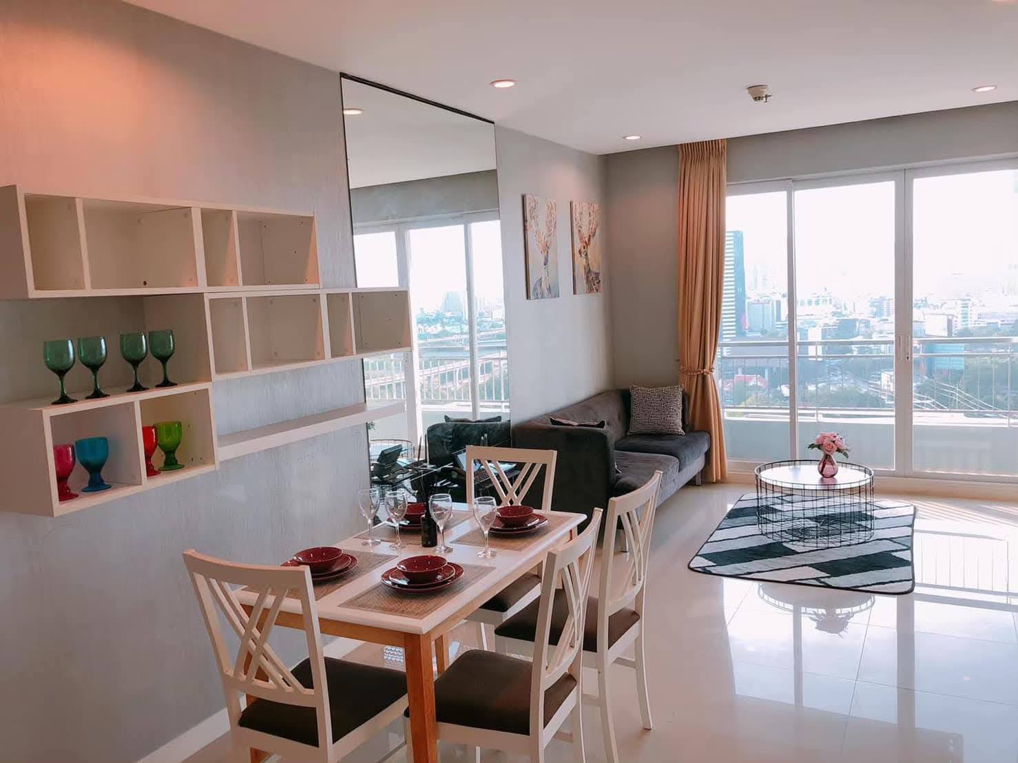 2-BR, 2-BTH, 75 sqm Condo for Rent at Circle Phetchaburi 36, 45,000 THB/month, Near Phetchaburi MRT