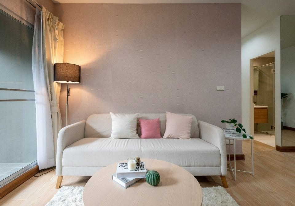 Modern 2-bedroom condo at The Seed Muse 26 with private garden, stylish interiors, and direct pool access in Sukhumvit 26, Bangkok.