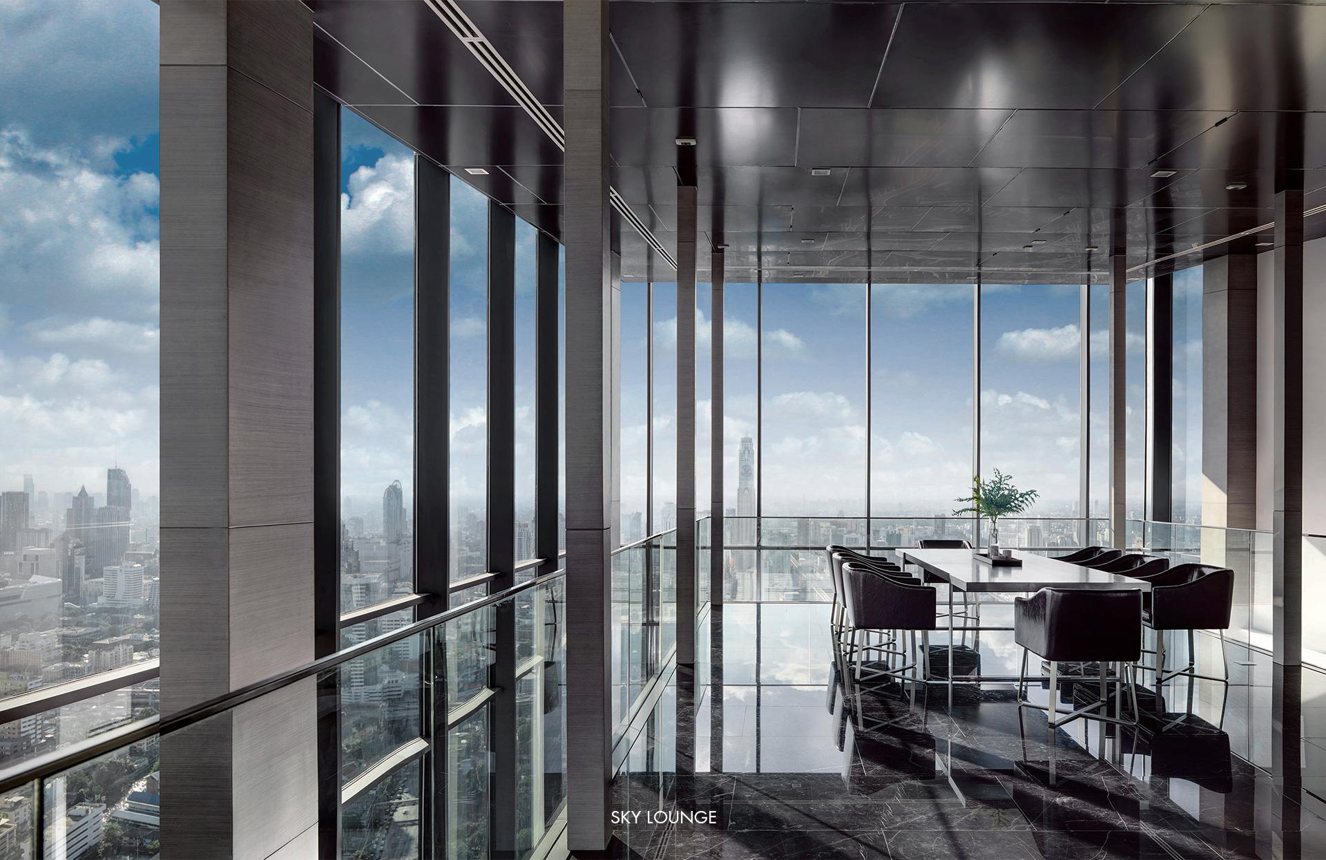 Elegant 1-bedroom condo at Circle Living Prototype with modern furnishings, high-floor city views, and eco-friendly smart home features in Bangkok.