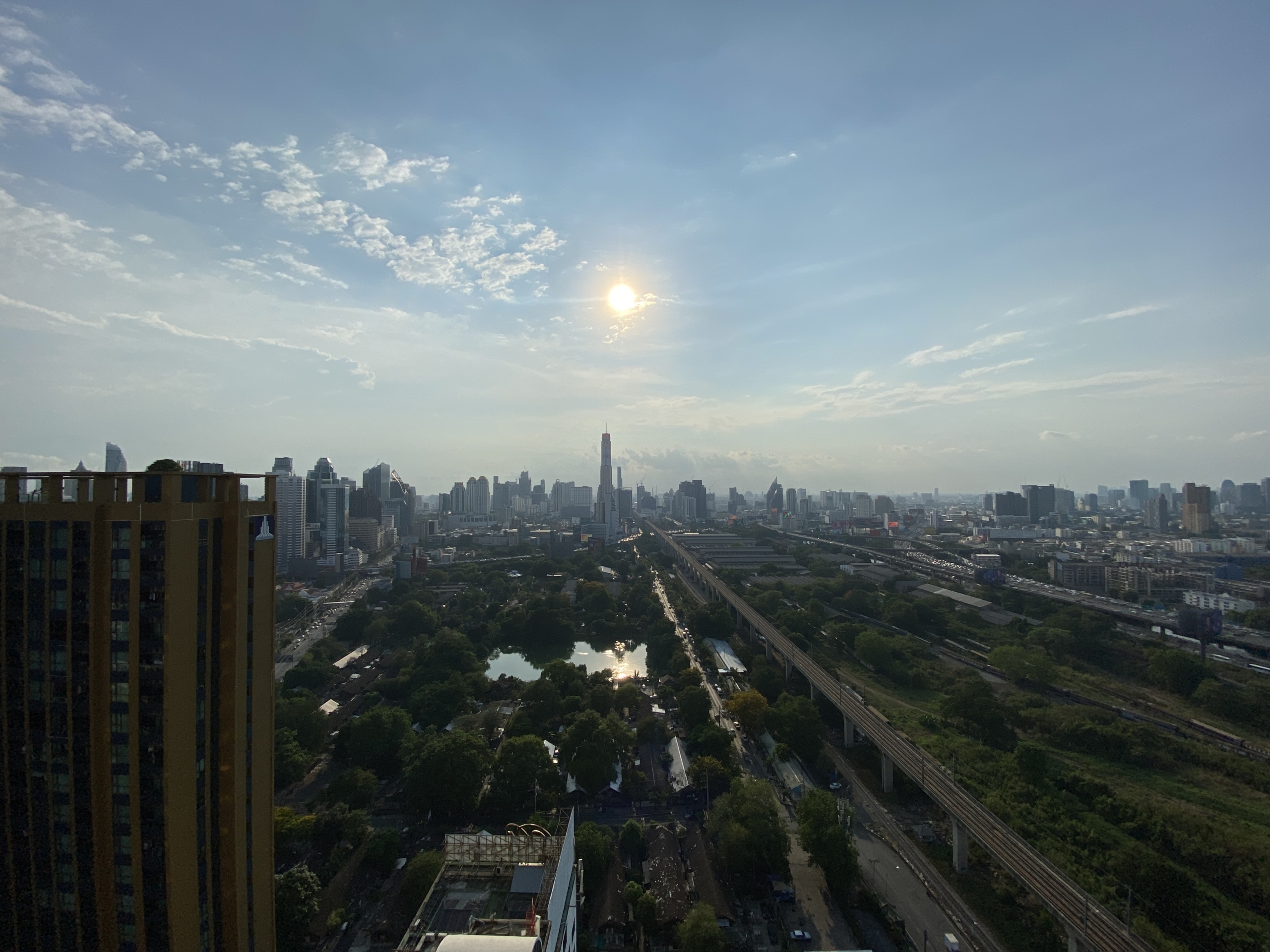 Elegant 1-bedroom condo at Circle Living Prototype with modern furnishings, high-floor city views, and eco-friendly smart home features in Bangkok.