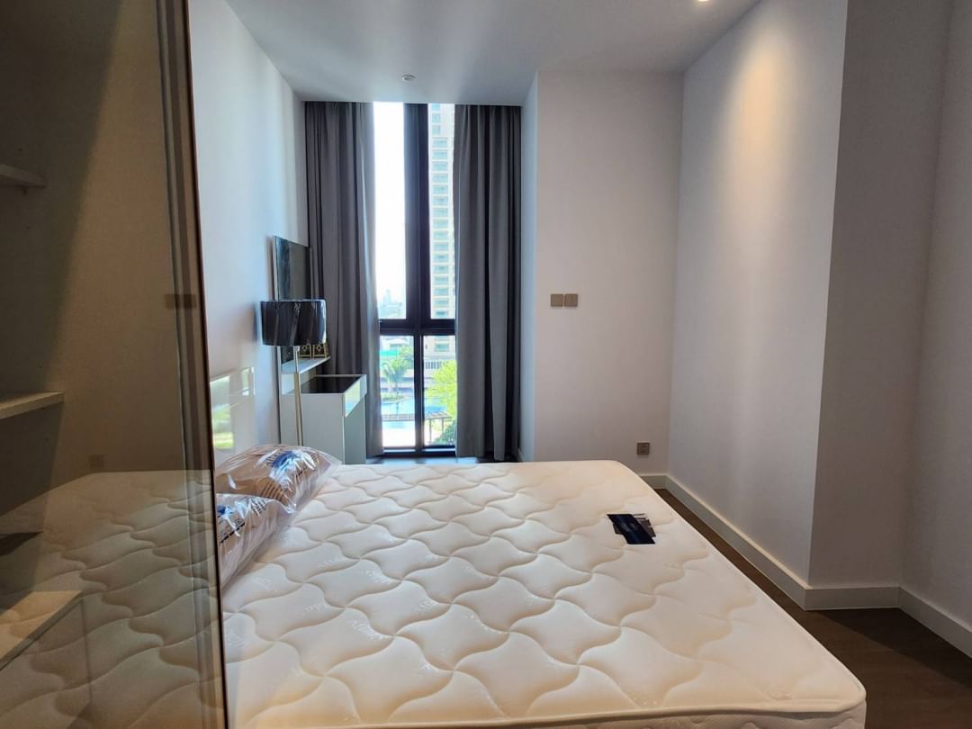 Luxurious 2-bed, 2-bath condo at Supalai Icon Sathorn, 93 sqm, pool view, fully furnished. Prime Sathorn location. Rent 100K THB. Contact us today!