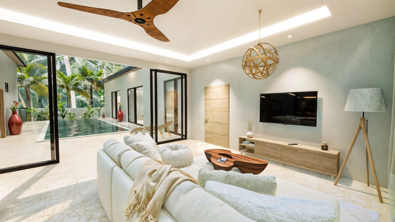 Customizable 4-bedroom villa in Maenam, Koh Samui with private pool and garden. Last plot available! Price: 12M THB. Ideal for living or investment.