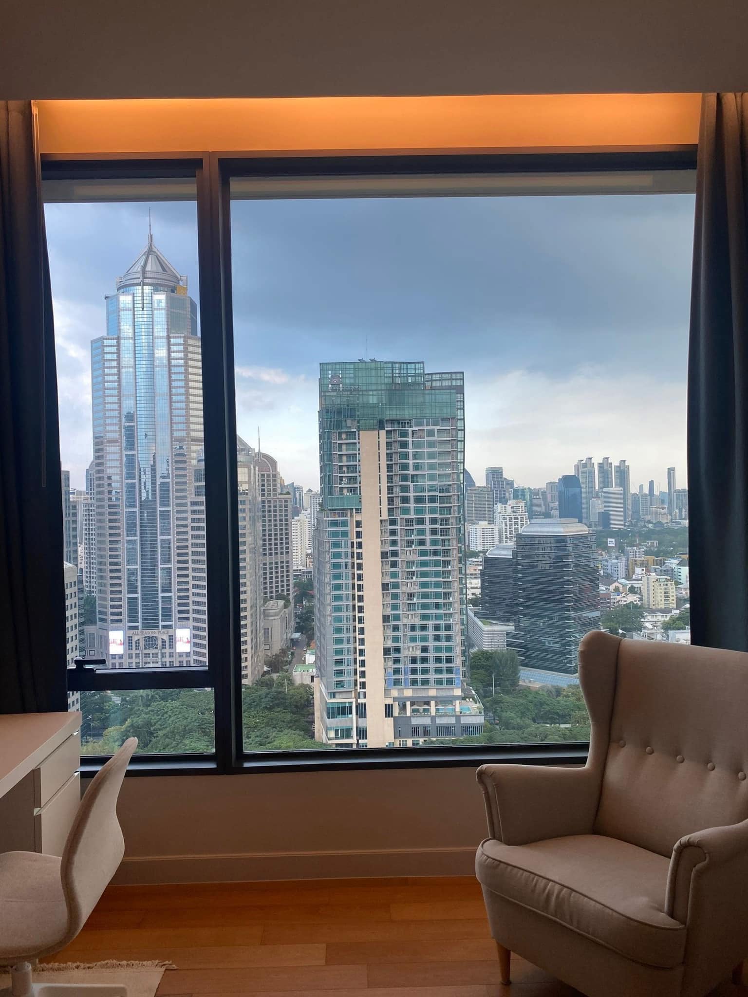 2-Bedrooms 2-Bathrooms 114 sqm condo at Sindhorn Residence for Rent 125,000 THB/Month or For Sale 28.9M THB. Prime Langsuan location, 3m ceilings, garden views.