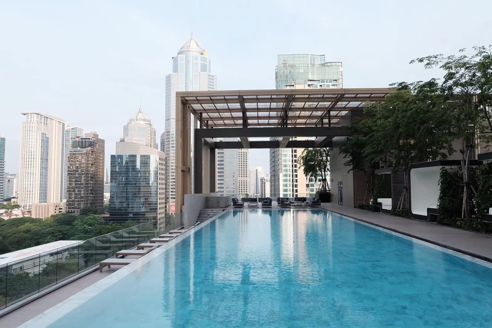 2-Bedrooms 2-Bathrooms 114 sqm condo at Sindhorn Residence for Rent 125,000 THB/Month or For Sale 28.9M THB. Prime Langsuan location, 3m ceilings, garden views.