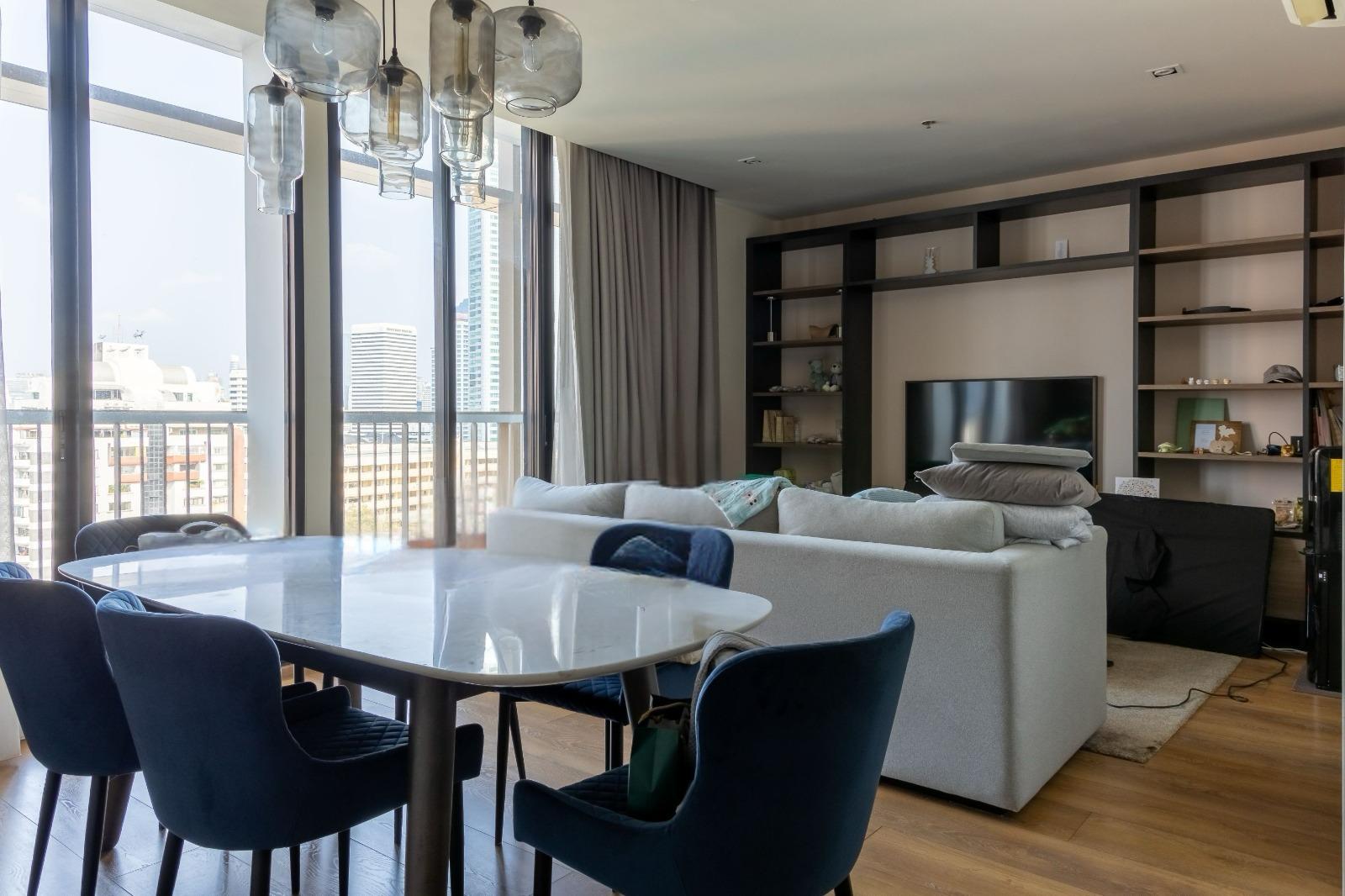 Spacious 2-bed 95 SQM condo at Park Origin 24, high floor, Scandinavian design. Rent 99K/month. Move-in mid-March. Contact now for a viewing!