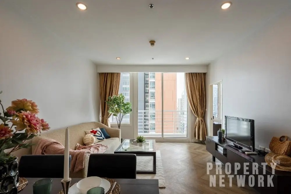Luxury 1-bedroom condo in Siri Residence, 61 sqm, 14th floor, 2 balconies, 200m from Phrom Phong BTS. For sale at 10.5M THB. Prime location!