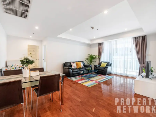 Spacious 2-bedroom, 2-bathroom condo for rent at Baan Siri 24, 110 sqm on the 20th floor. Fully furnished, prime Sukhumvit location, 70,000 THB/month near BTS Phrom Phong