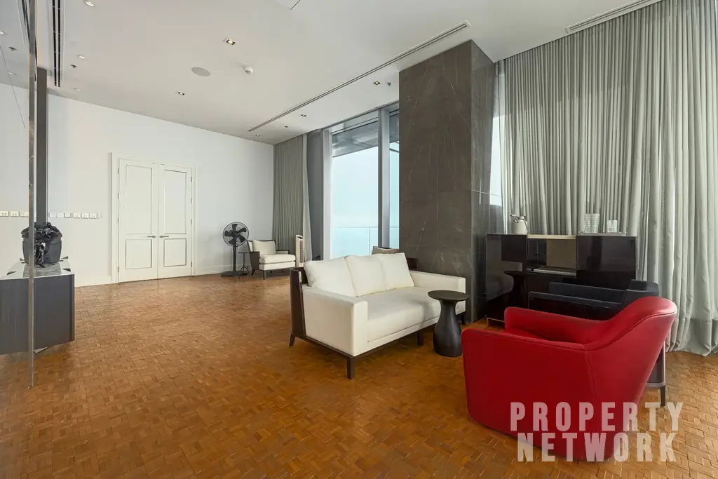 Discover luxury living at The Ritz-Carlton Residences, a 4-bedroom, 4-bathroom condo on the 58th floor, offering 486 sqm of elegance for sale at 350M THB. near BTS Chong Nonsi and near MRT Sam Yan