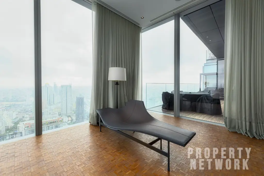 Discover luxury living at The Ritz-Carlton Residences, a 4-bedroom, 4-bathroom condo on the 58th floor, offering 486 sqm of elegance for sale at 350M THB. near BTS Chong Nonsi and near MRT Sam Yan