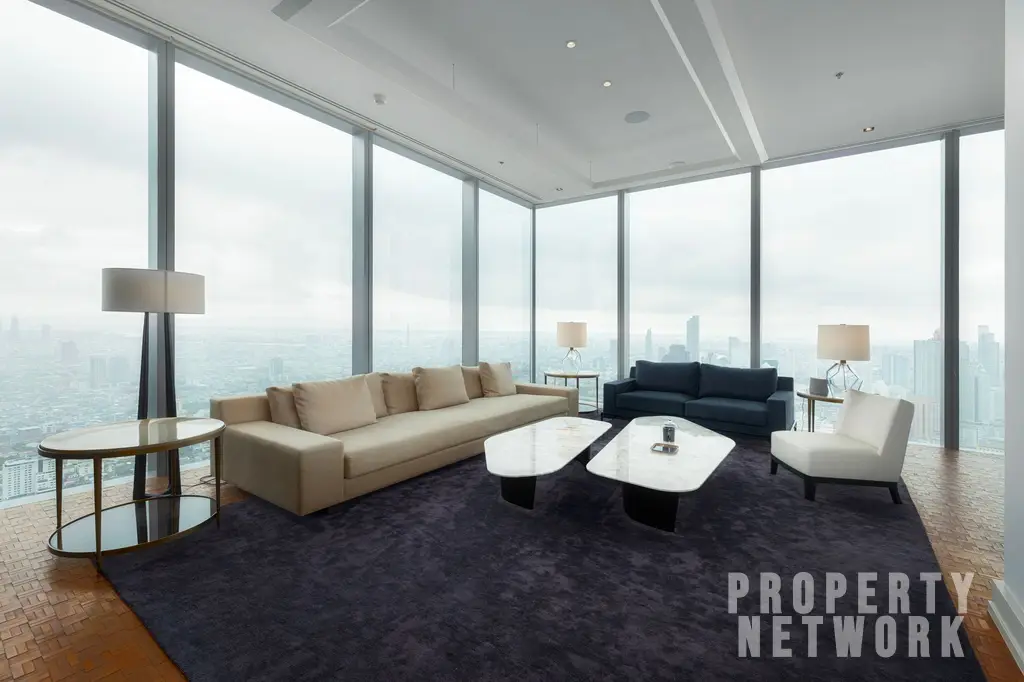 Discover luxury living at The Ritz-Carlton Residences, a 4-bedroom, 4-bathroom condo on the 58th floor, offering 486 sqm of elegance for sale at 350M THB. near BTS Chong Nonsi and near MRT Sam Yan