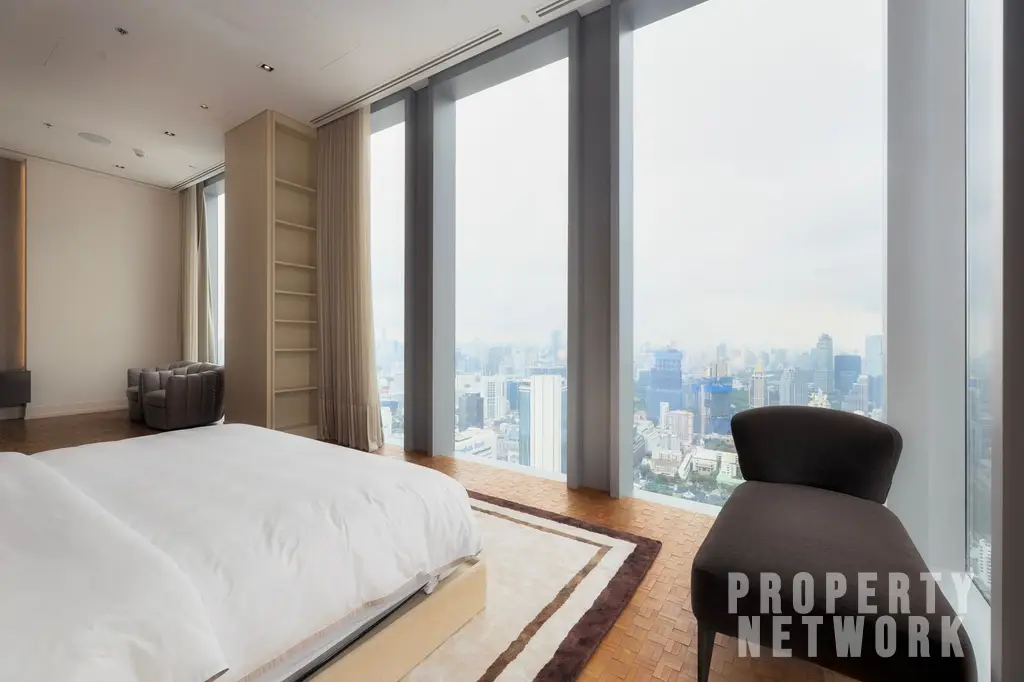 Discover luxury living at The Ritz-Carlton Residences, a 4-bedroom, 4-bathroom condo on the 58th floor, offering 486 sqm of elegance for sale at 350M THB. near BTS Chong Nonsi and near MRT Sam Yan