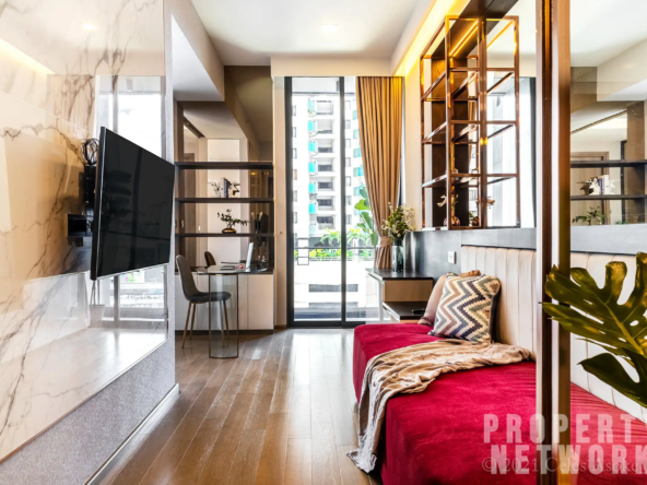 1-Bedroom, 1-Bath, 42sqm Condo at Celes Asoke, For Rent 35K THB/month, Near MRT Sukhumvit & BTS Asoke, Fully Furnished, Prime Bangkok Location