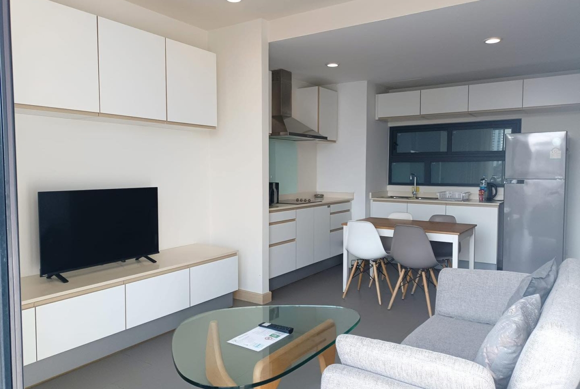 Spacious 2-bedroom, pet-friendly condo for rent at Mattani Suites. Fully furnished, 80 sqm, best amenities, near BTS and top attractions. Rent: 45,000 THB/month