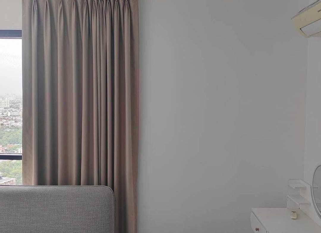 Modern 2-BR Condo at The Base Park West Sukhumvit 77, 44.61 sqm, high floor, rent 27,000 THB/month or buy for 7.29M THB. Stunning views, near BTS.