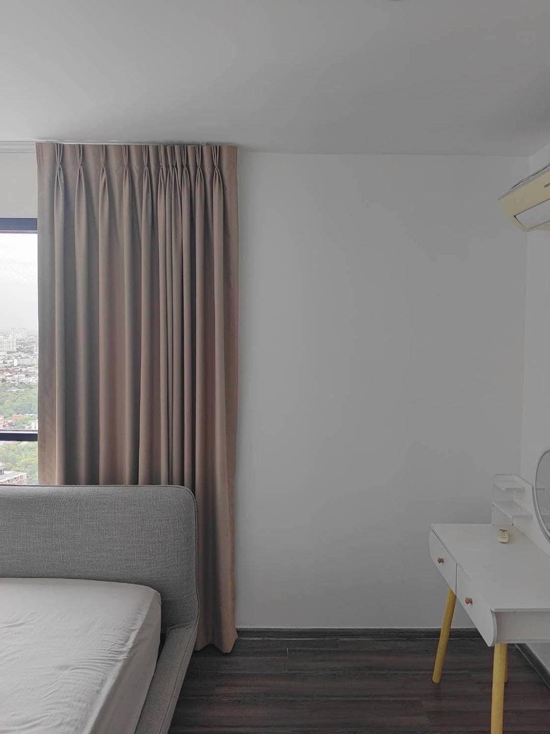 Modern 2-BR Condo at The Base Park West Sukhumvit 77, 44.61 sqm, high floor, rent 27,000 THB/month or buy for 7.29M THB. Stunning views, near BTS.
