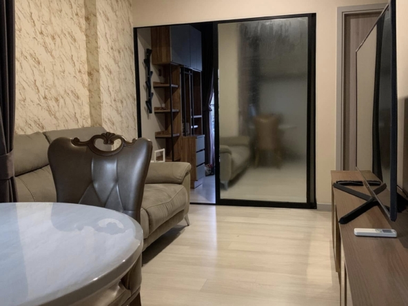 Modern 2-bedroom 1-bathroom 38 sqm condo at Knightsbridge Prime Sathorn. Rent 37,000 THB/month. Fully furnished. Near BTS Chong Nonsi, pool & gym.
