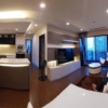 Modern 2-bedrooms, 2-bathrooms condo at Ivy Ampio, 82 sqm, near MRT Cultural Center. Rent 60K/month or Sale 17M. Fully furnished, east-facing views.