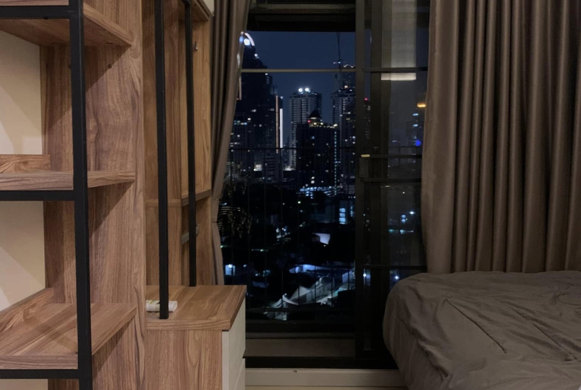 Modern 2-bedroom 1-bathroom 38 sqm condo at Knightsbridge Prime Sathorn. Rent 37,000 THB/month. Fully furnished. Near BTS Chong Nonsi, pool & gym.