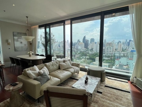 Luxurious 3-Bedroom, 3-Bathroom condo at KHUN by YOO Thonglor, 149 sqm, fully furnished, near BTS Thonglor, for rent at 275K THB/month. Move-in ready.