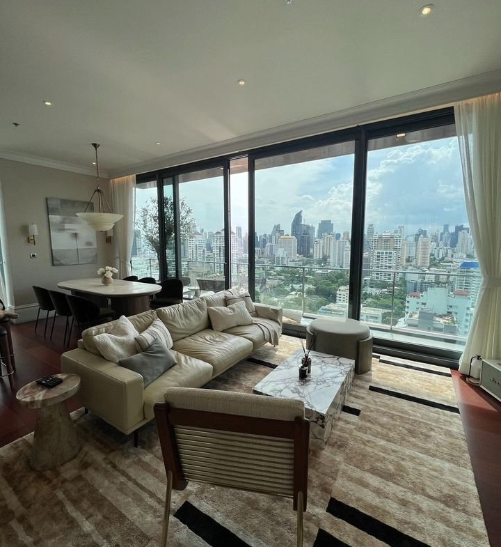 Luxurious 3-Bedroom, 3-Bathroom condo at KHUN by YOO Thonglor, 149 sqm, fully furnished, near BTS Thonglor, for rent at 275K THB/month. Move-in ready.