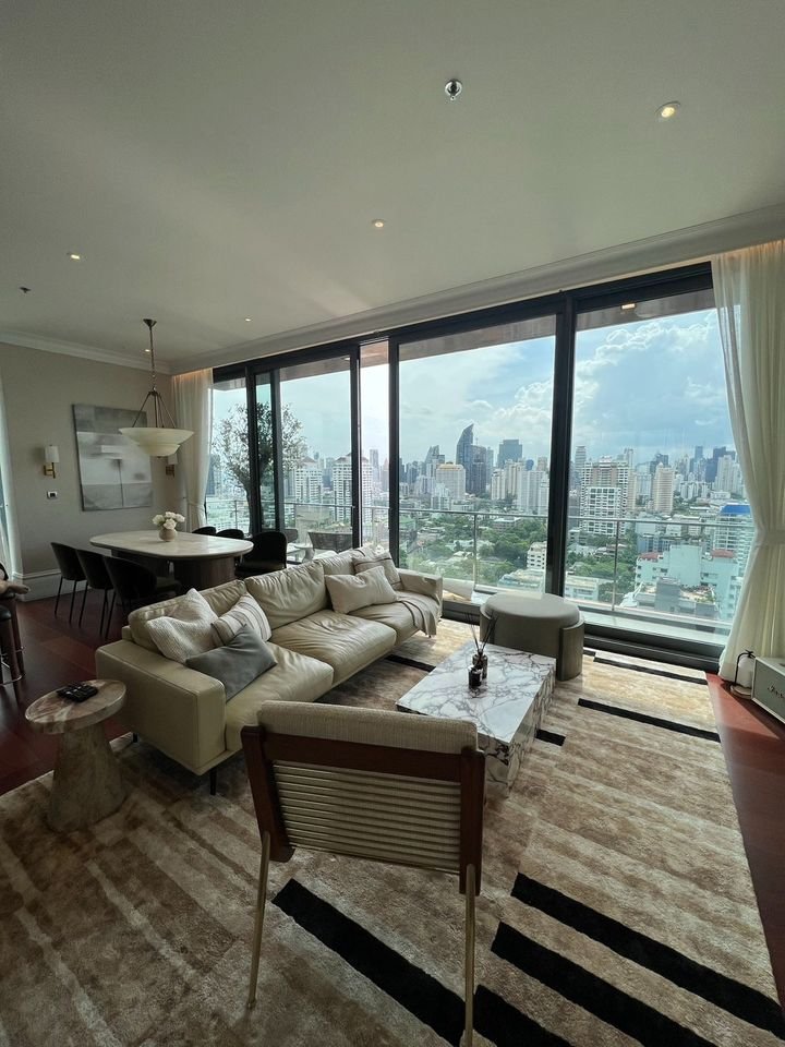 Luxurious 3-Bedroom, 3-Bathroom condo at KHUN by YOO Thonglor, 149 sqm, fully furnished, near BTS Thonglor, for rent at 275K THB/month. Move-in ready.