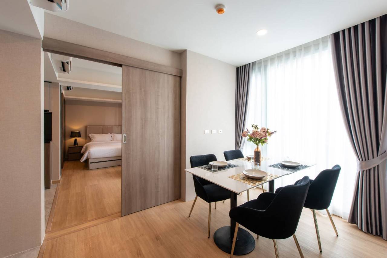 2-bed, 2-bath condo at LLOYD Soonvijai-Thonglor, 54 sqm, for rent starting from 50,000 THB/month. Available Feb 17. Near BTS Thonglor. Fully furnished + free Wi-Fi.