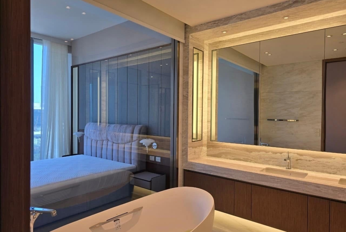 Luxury 3-bed, 3-bath condo at Scope Langsuan, 241 sqm, for rent at 480,000 THB/month. Prime location near BTS Ploenchit, with top-tier amenities and security.
