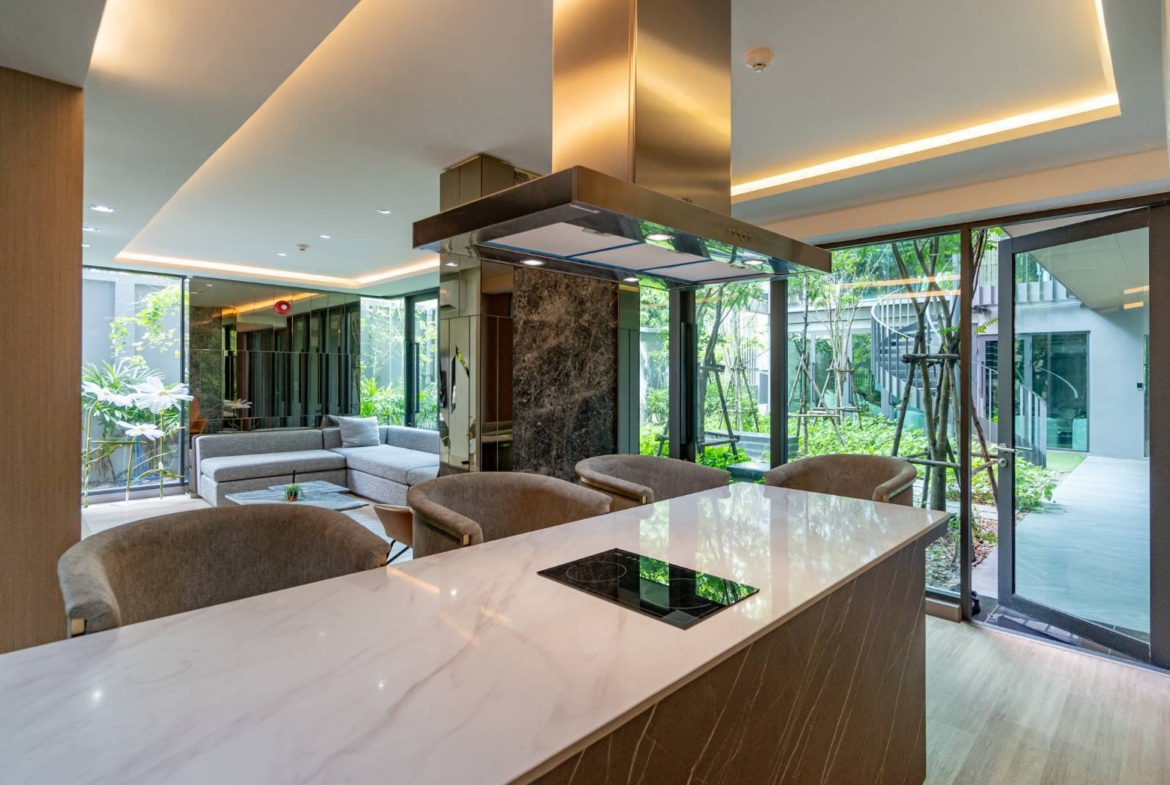 2-bed, 2-bath condo at LLOYD Soonvijai-Thonglor, 54 sqm, for rent starting from 50,000 THB/month. Available Feb 17. Near BTS Thonglor. Fully furnished + free Wi-Fi.
