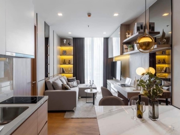 1-Bed 1-Bath condo at Noble Around Sukhumvit 33, 36 sqm, fully furnished, 33,000 THB/month. Near BTS Phrom Phong. Contact Best BKK Condos for more details.