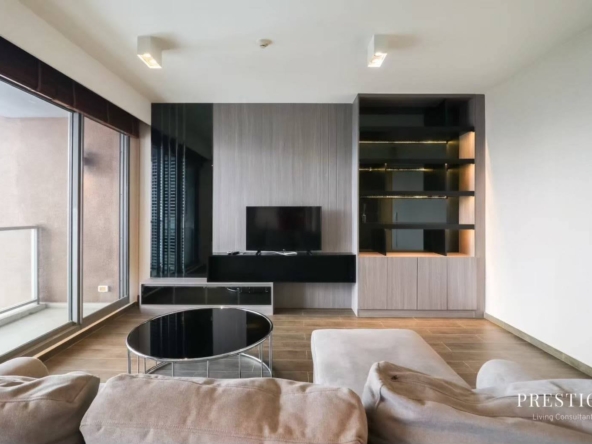 Stylish 2-bed, 2-bath condo at The Lofts Ekkamai, 90 sqm. Rent for 70,000 THB/month. Fully furnished with modern amenities, near Ekkamai BTS.