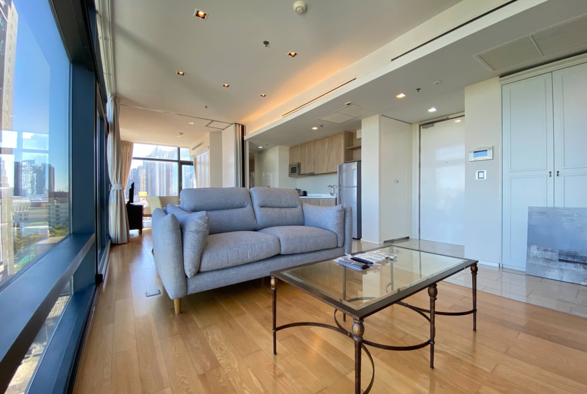 Luxurious 2-bed, 2-bath condo at Circle Living, 78.09 sqm, for rent at 55,000 THB/month. Fully furnished, with city views and modern amenities.