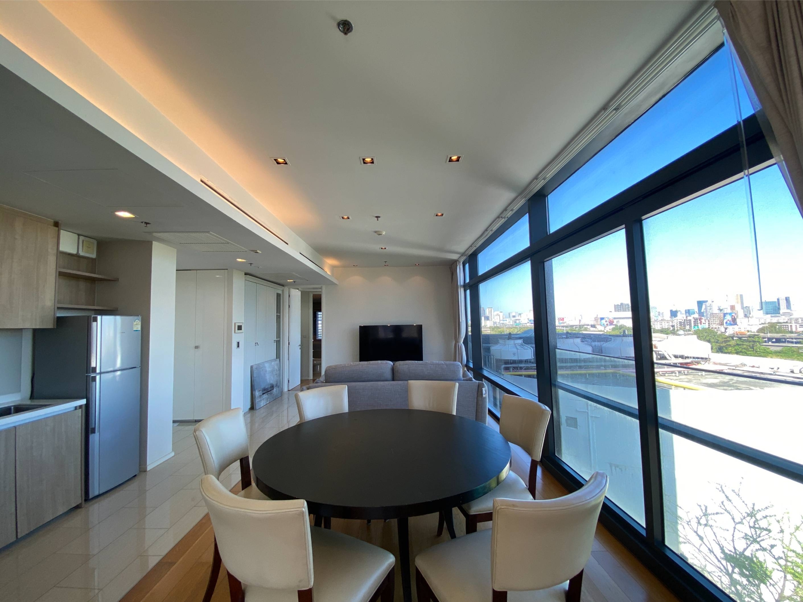 Luxurious 2-bed, 2-bath condo at Circle Living, 78.09 sqm, for rent at 55,000 THB/month. Fully furnished, with city views and modern amenities.