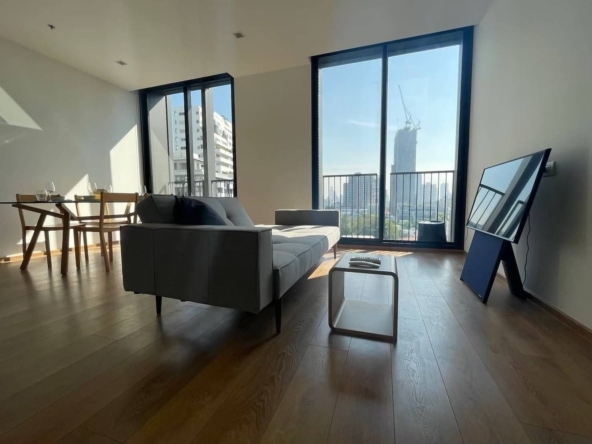 Modern 2-bed, 2-bath condo at Noble BE 33 Sukhumvit 33, 70 sqm. Rent for 65,000 THB/month. Prime location near EM District with premium amenities!