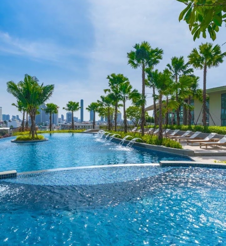 Modern 2-BR Condo at Supalai Oriental Sukhumvit 39, 82 sqm, high-floor, rent at 45,000 THB/month. Prime location with top amenities. Ready 1st March.