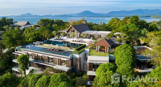 Luxury 6-bed, 6-bath beachfront villa at The Cape Residences, Phuket. 3,920 sqm of elegance with infinity pool, private beach & world-class amenities. ฿506M.