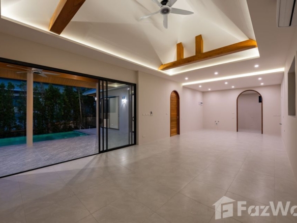 Newly completed 3-bedroom, 4-bathroom pool villa in Bophut Soi Kaopra for sale at ฿14,900,000 or ฿110,000/month rental. Luxury living in Koh Samui.
