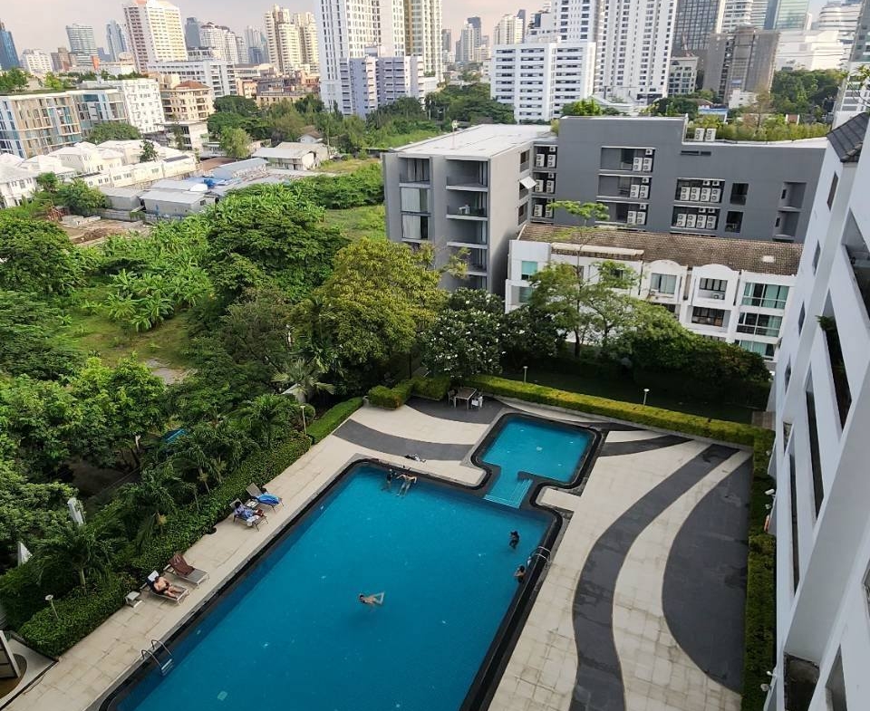 Elegant 3-bedroom condo at DS Tower 2 Sukhumvit 39 with spacious interiors, modern furnishings, and a high-floor city view, offering a luxury urban living experience.