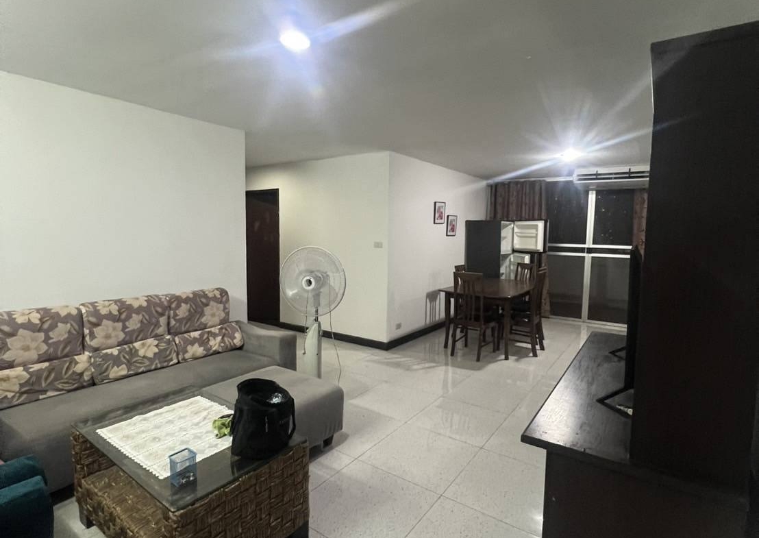 Elegant 3-bedroom condo at DS Tower 2 Sukhumvit 39 with spacious interiors, modern furnishings, and a high-floor city view, offering a luxury urban living experience.