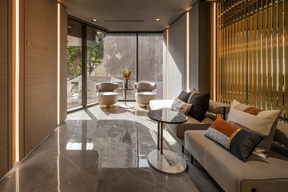 Luxury 2-bed condo at Park Origin Thonglor. 45 sqm, fully furnished, smart home system, premium facilities. Near BTS Thong Lor & Ekkamai. Rent: 62,000 THB/month.