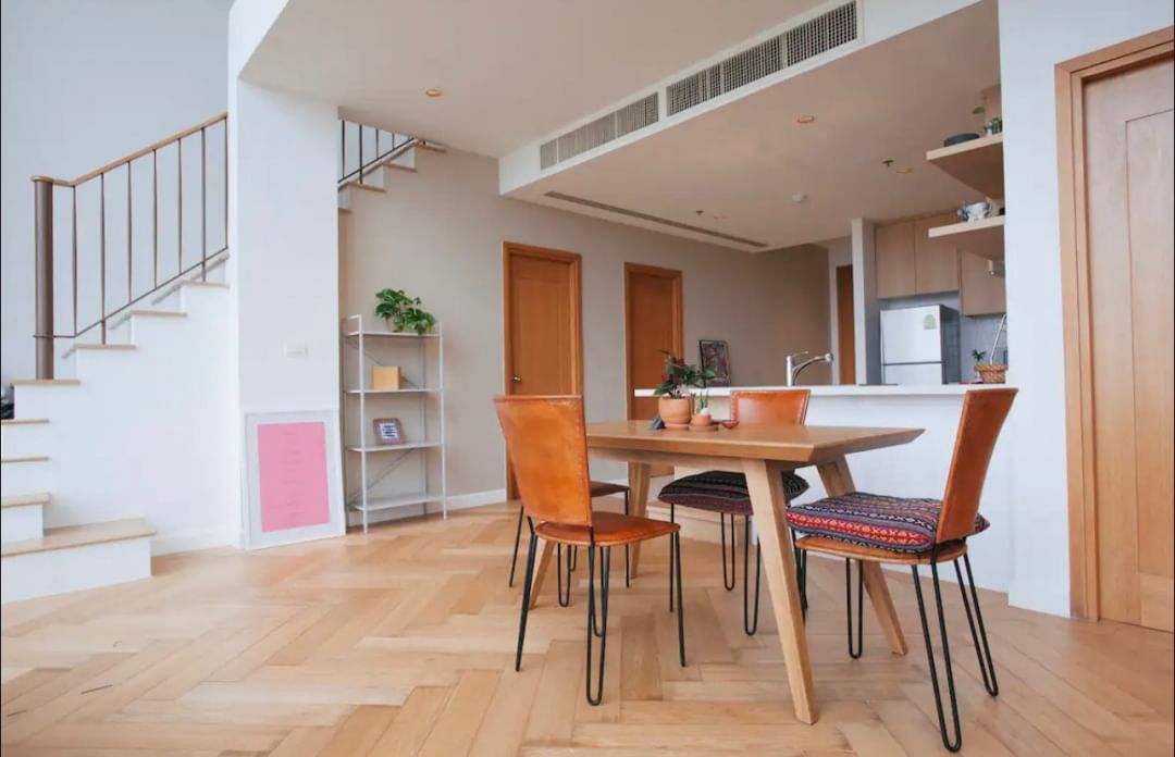Luxury 2-bed, 2-bath condo at The Emporio Place, 139 sqm, fully furnished. Prime Sukhumvit location near BTS Phrom Phong. Rent 98,000 THB/month.