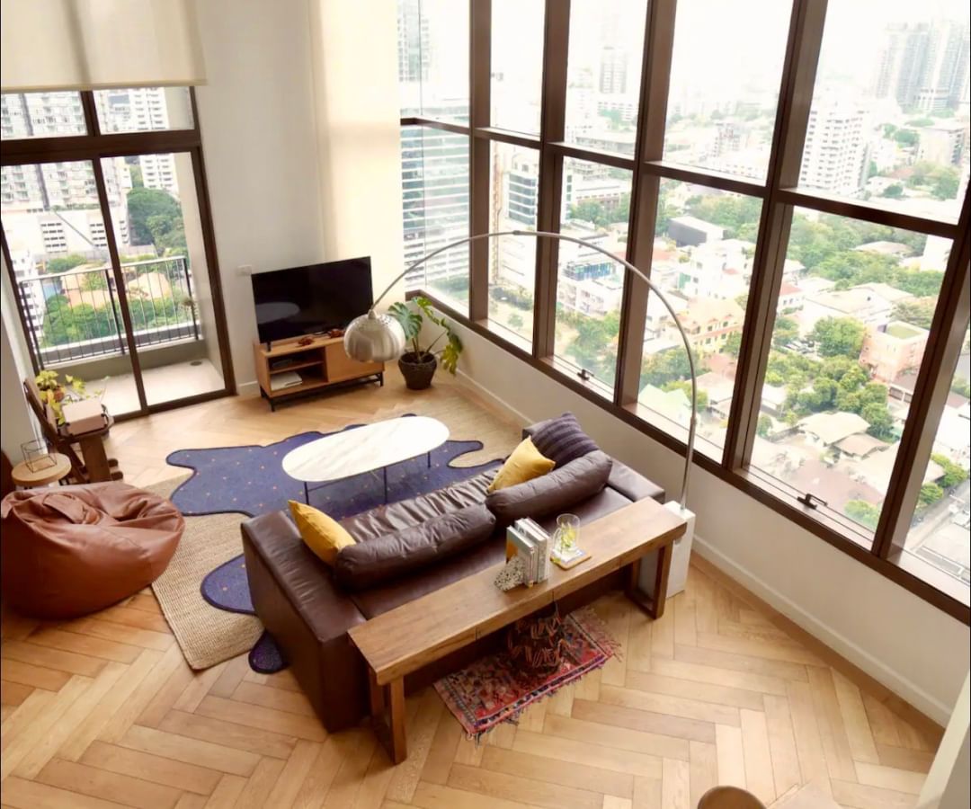 Luxury 2-bed, 2-bath condo at The Emporio Place, 139 sqm, fully furnished. Prime Sukhumvit location near BTS Phrom Phong. Rent 98,000 THB/month.
