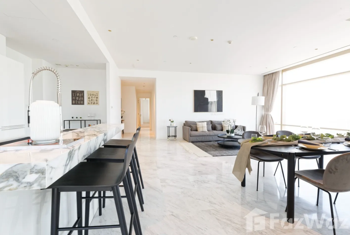 Luxury 3-bed, 3-bath, 194 sqm condo at Four Seasons Private Residences for sale at ฿110M. High-floor unit with stunning views. Contact us for a viewing!
