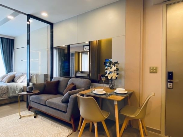 1-Bed 1-Bath 35.5 sqm condo at One9Five Asoke-Rama 9 for rent at 27,000 THB/month. Fully furnished, great facilities, 350m from MRT Phra Ram 9.