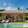 Luxury 1-bed, 1-bath 56 sqm villa at Oak & Verde, Koh Phangan. Private pool, garden, and terrace. For sale at ฿8,900,000. Contact us today!