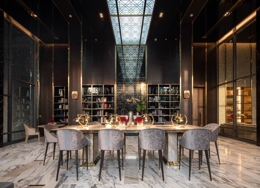 Stylish living room of luxury 2-bedroom condo at LAVIQ Sukhumvit 57 with European furniture and large windows near BTS Thong Lor